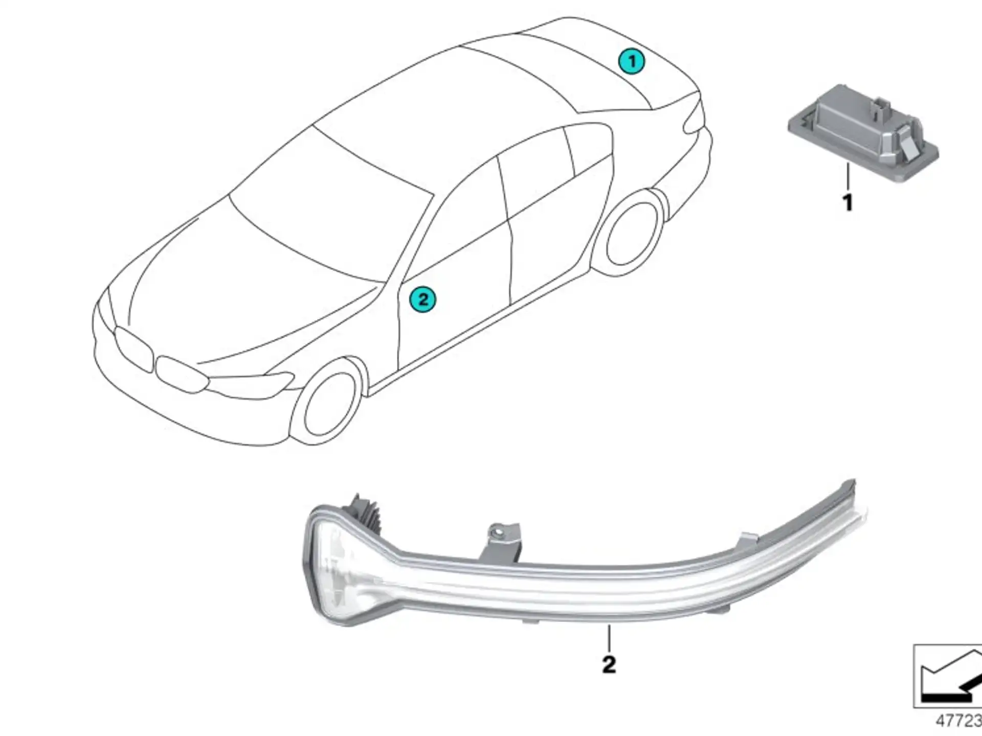 BMW Blinkleuchte Aussenspiegel links F90 F91 F92 F93 G11 G12 G14 G15 G16 G30 G31 G32 51167414649