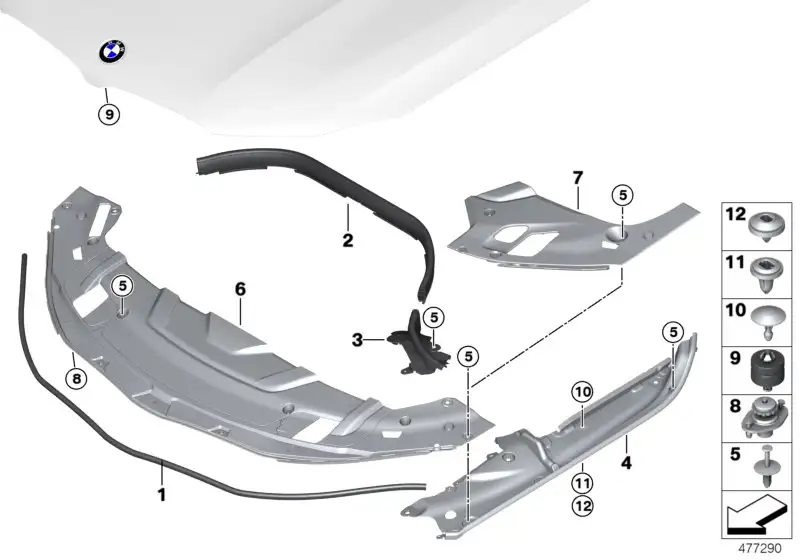 BMW Abdeckung Motorraum Mitte 51767384707 - Bildposition 06