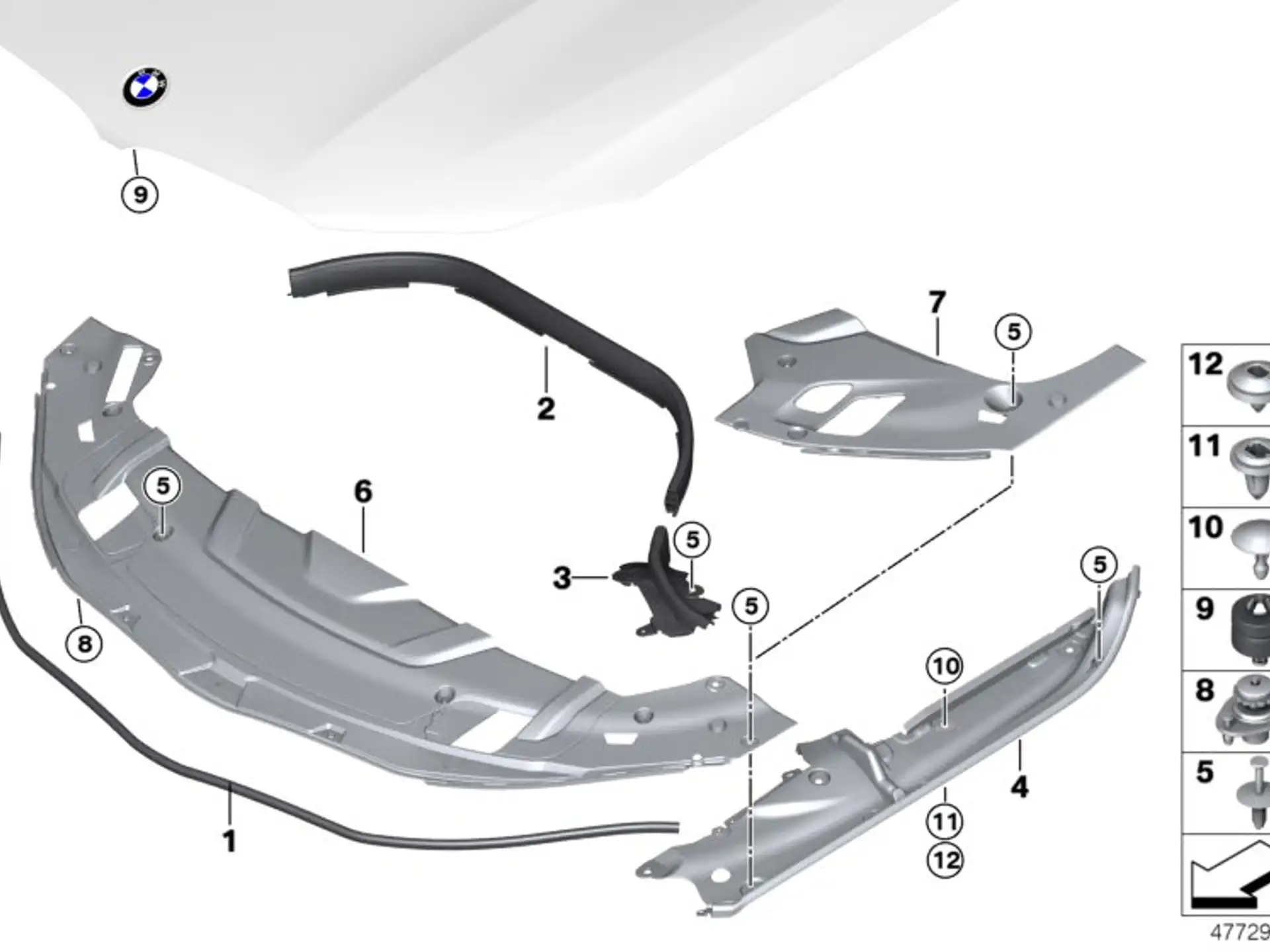 BMW Abdichtung Seitenwand links F90 G30 G31 51767349605
