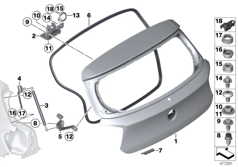 BMW Masseband Heckklappe F20 F21 F22 F23 F30 F31 F32 F33 F34 F36 F80 F82 F83 F87 F87N 61129268382