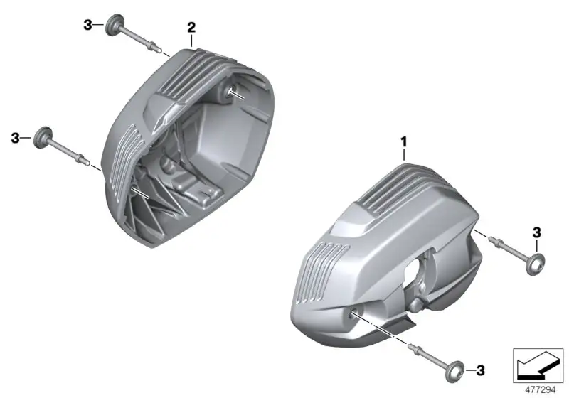 BMW Zylinderkopfhaube schwarz rechts K21 K22 K23 K32 K33 77128564