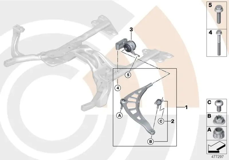 BMW Reparatursatz Querlenker links 31122444415 - Bildposition 01
