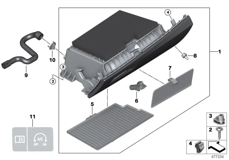 BMW Einlegematte Handschuhkasten 51166839239 - Bildposition 05
