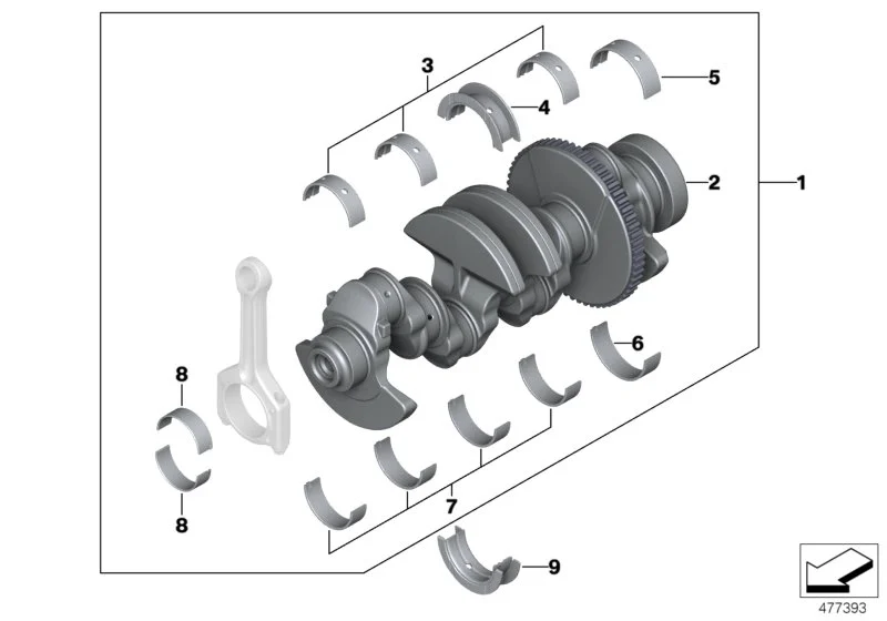 BMW Lagerschale gelb E60 E61 E63 E64 E65 E66 E70 E71 E81 E82 E83 E84 E85 E86 E87 E88 E89 E90 E91 E92 E93 F01 F02 F06 F07 F10 F11 F12 F13 F15 F16 F20 F21 F22 F23 F25 F26 F31 F32 F33 F34 F36 11217627037