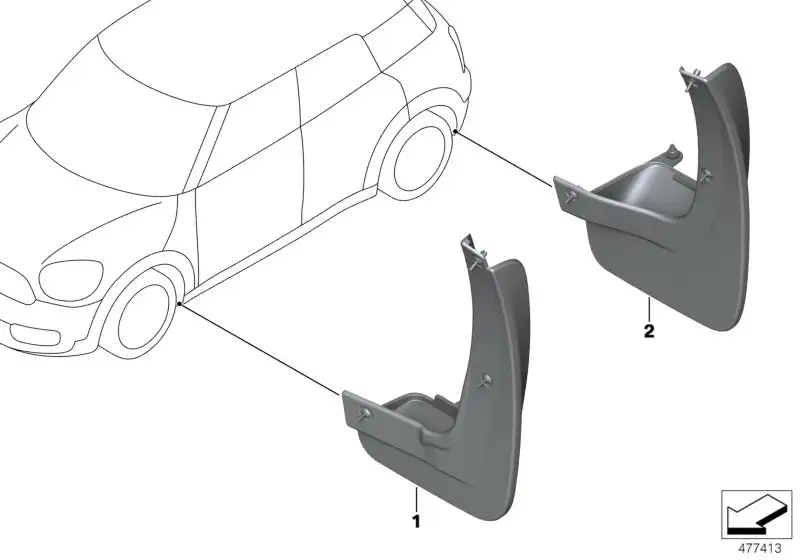 BMW Satz Schmutzfänger hinten F60 82162467102
