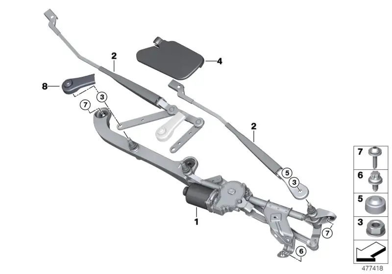 BMW Wischanlage komplett F45 F46 61617301045