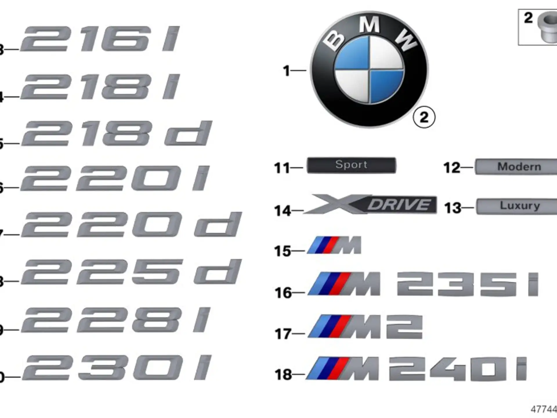 BMW Plakette E46 E90 F22 F23 F30 F31 F32 F33 F36 F45 F46 F80 F83 F87 F87N K18 K19 K51 K73 51148219237