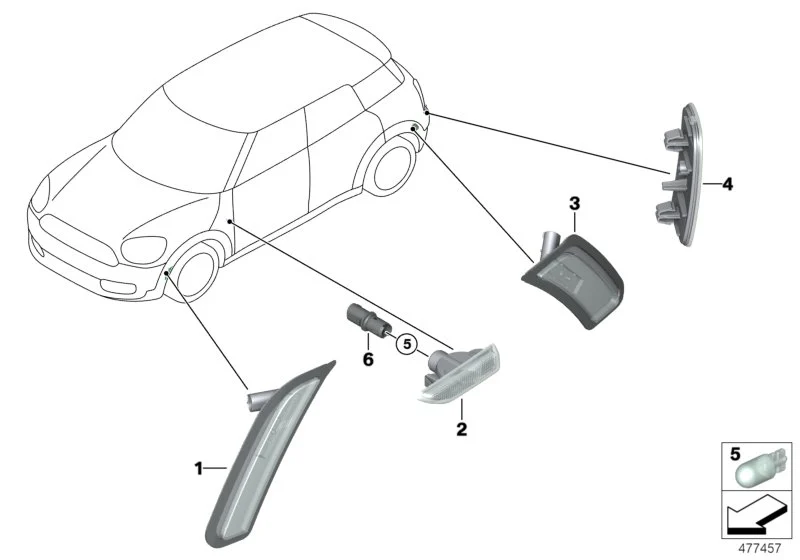 BMW Zusatzblinkleuchte links F60 63137406369