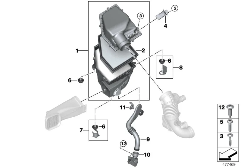 BMW Luftfiltereinsatz G01 G02 G05 G14 G15 G30 G31 G32 13718691835