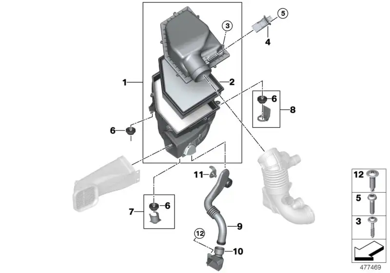 BMW Luftfiltereinsatz G01 G02 G05 G14 G15 G30 G31 G32 13718691835