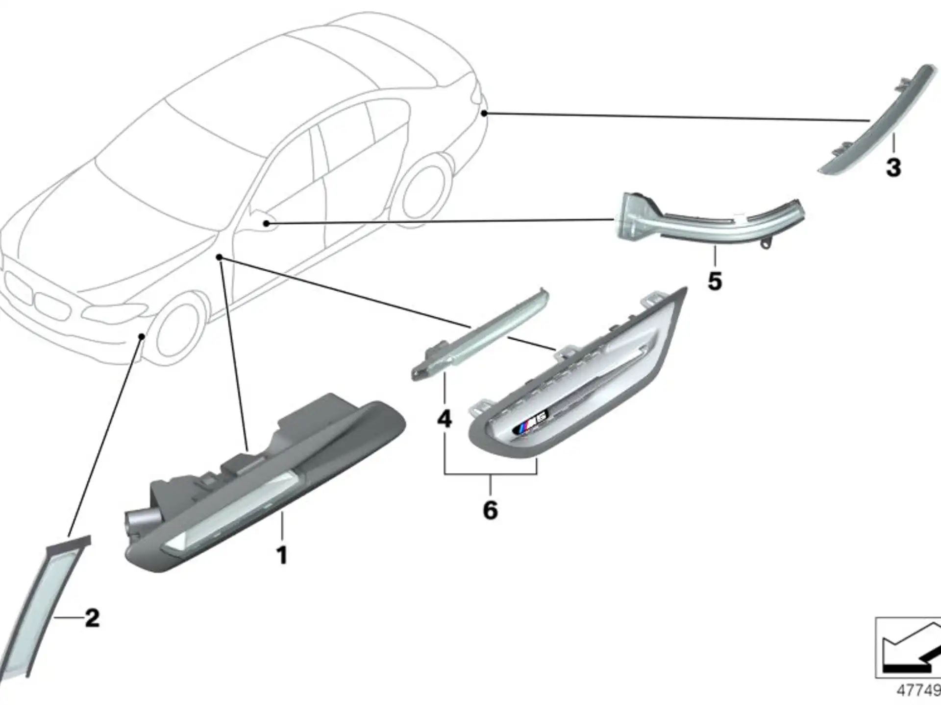 BMW Zusatzblinkleuchte rechts F10 F11 63137154170