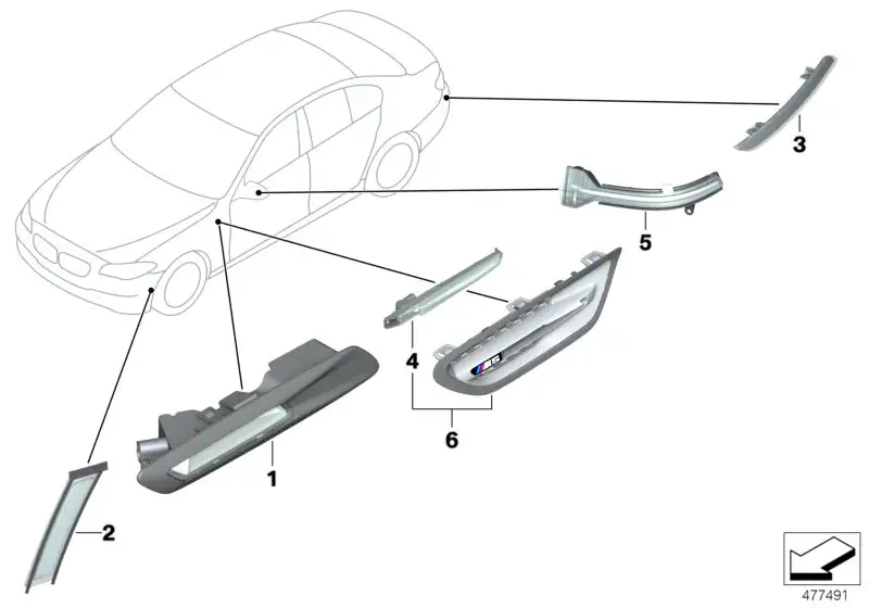 BMW Rückstrahler hinten links F10 63147318555