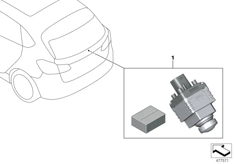 BMW Nachrüstsatz Rückfahrkamera F45 F46 F48 66212447605 - 2er F45
