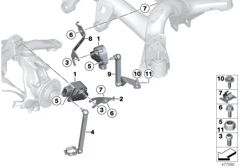 BMW Halter Höhenstandssensor links F20 F21 F22 F23 F30 F31 F32 F3