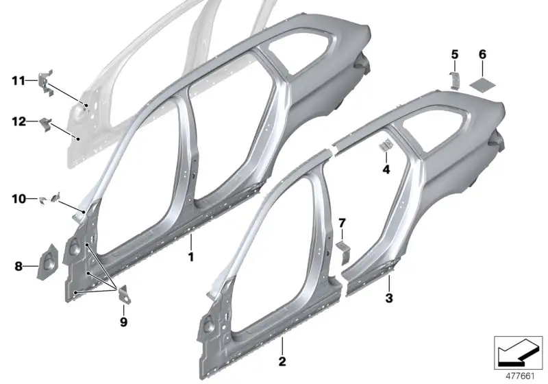 BMW Seitenwand hinten rechts 41007437524