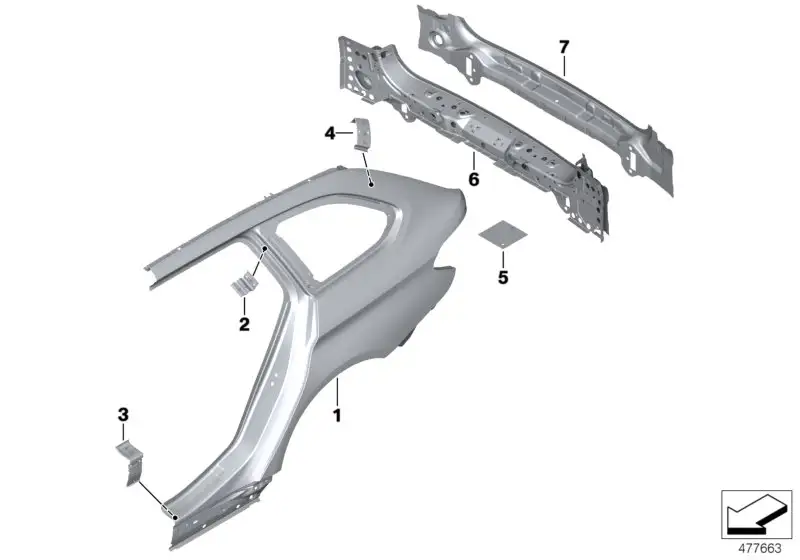 BMW Heckverkleidung Aussenhaut G31 41007431660 - Bildposition 07