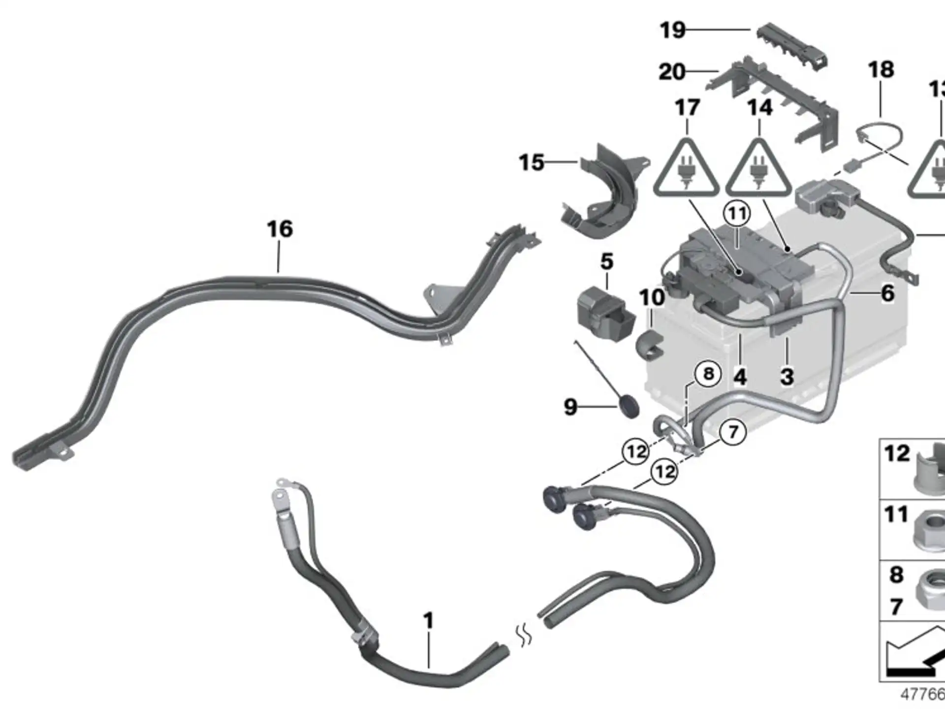 BMW Batteriekabel minus IBS E60 E61 E70 E71 E72 E93 R55 R56 R57 R58 R59 R60 R61 12427603567