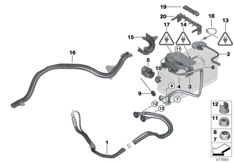 BMW Leitung Batterie plus E90 E91 E92 E93 61129125036 - 3er