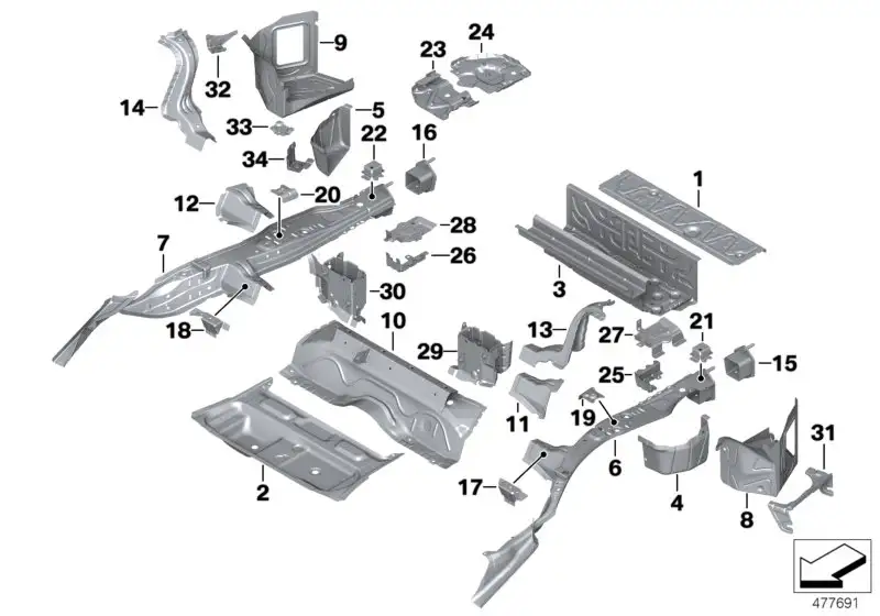 BMW Gepäckraumboden rechts F30 F31 F32 F34 F36 F80 F82 4100729791