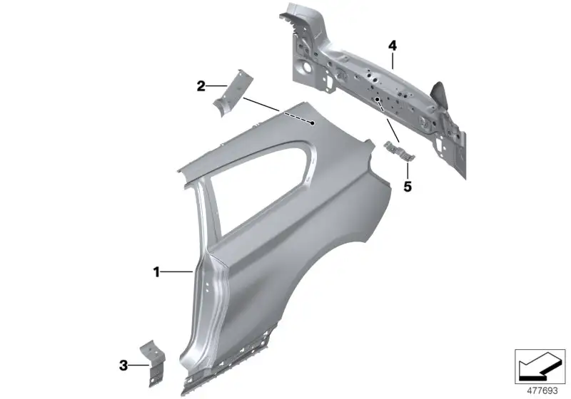 BMW Verstärkungsblech C-Säule links 41217298187 - Bildposition --