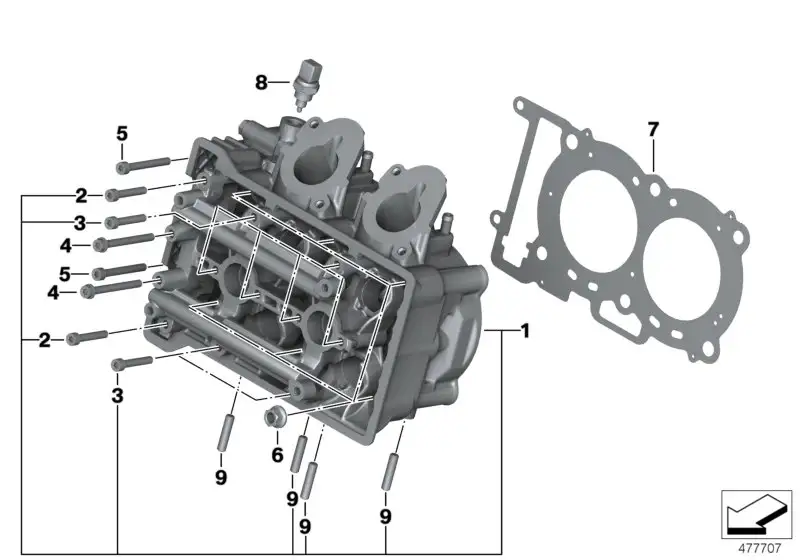 BMW Zylinderkopf K18 K19 11128523448 - K18, K19 / Bildposition 01