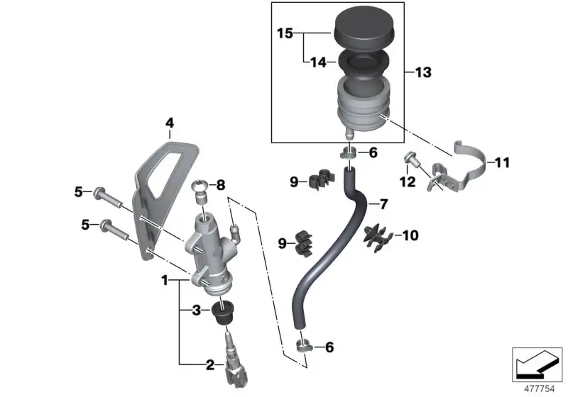 BMW Halter Ausgleichsbehälter hinten K21 K22 K23 K32 K33 34318544