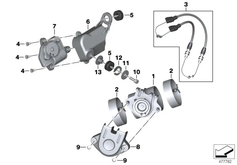 BMW Aufnahme Stelleinheit Abgasklappe K21 K22 K23 K32 K33 1830855