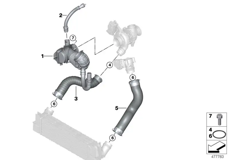 BMW Ladeluftleitung F20 F21 F22 F23 F30 F31 F32 F34 F36 116185184