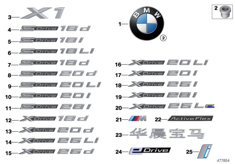 BMW Plakette mit Klebefolie F15 F16 F48 F85 F86 F91 F92 F93 G14 G15 51147376339