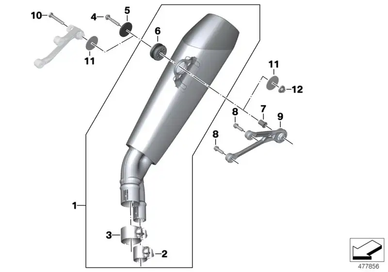BMW Halter Endschalldämpfer K46 18518559223 - Bildposition 09