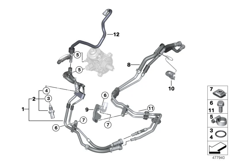 BMW Kraftstoffleitung R55 R56 R57 R58 R59 R60 R61 13537823549