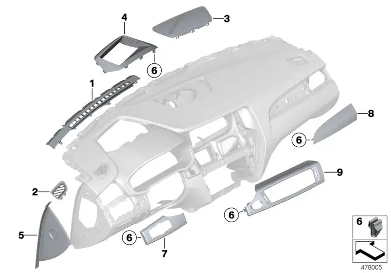 BMW Blende Seitenscheibendefroster rechts F25 F26 51459193787 - B