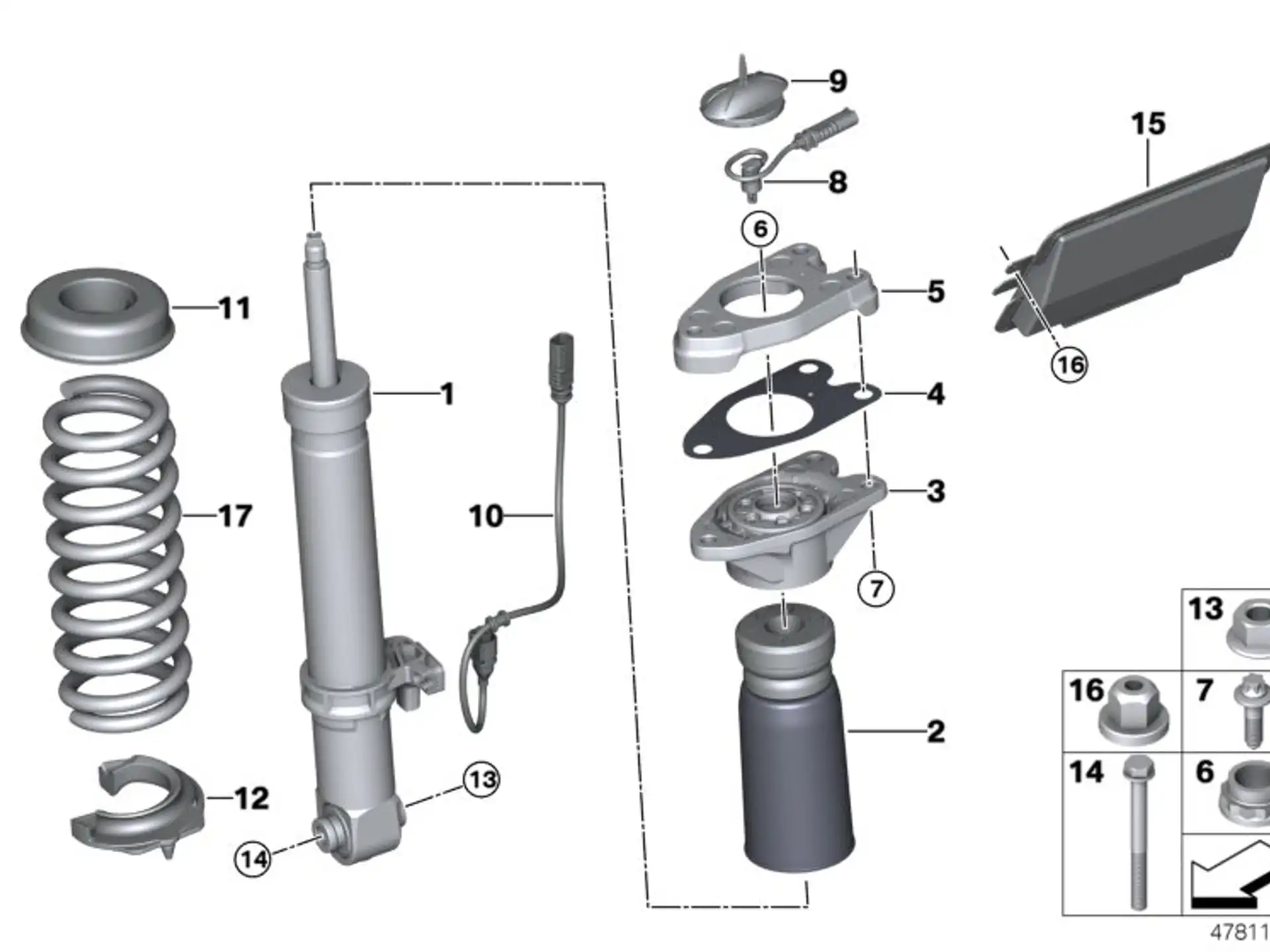 BMW Zusatzdämpfer hinten mit Schutzrohr F80 F82 F83 F87 F87N 31337847662