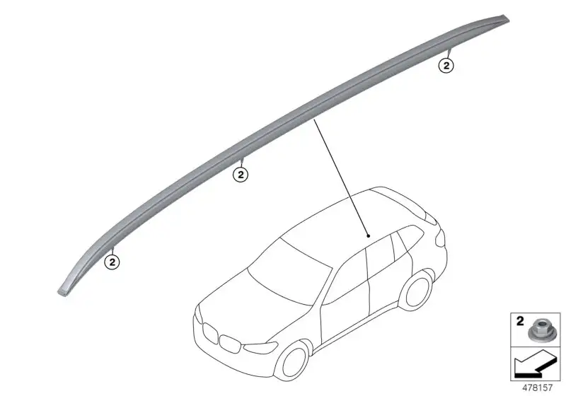 BMW Dachreling rechts F97 G01 51138070692 - X3 G01