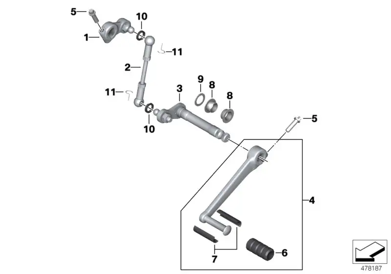 BMW Fussschalthebel K25 23417670378 - Bildposition 04