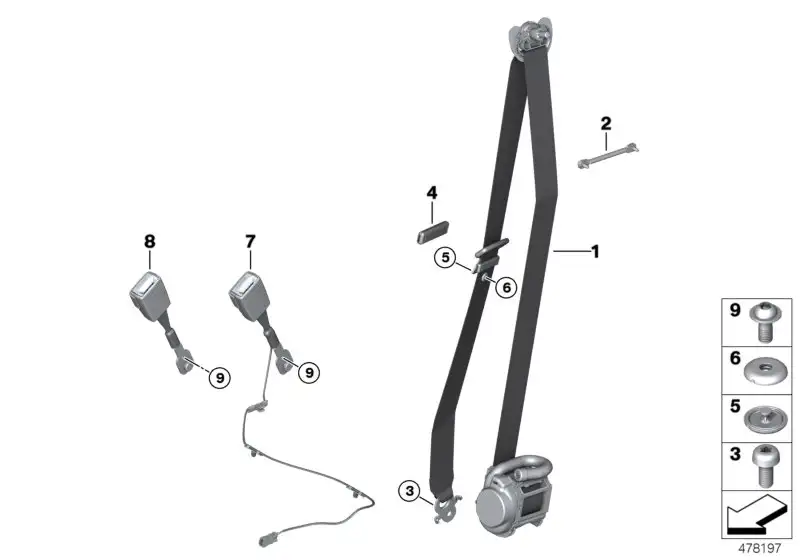 BMW Obergurt vorn links G30 G31 G32 72117430071