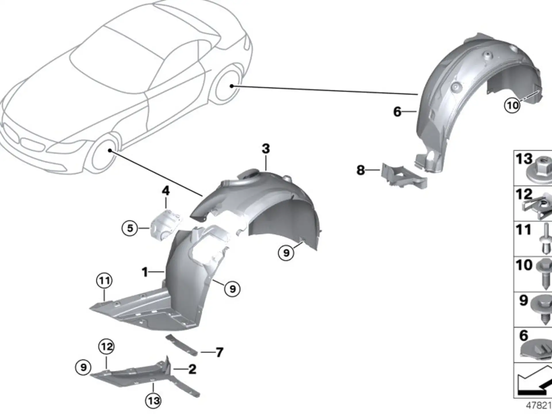BMW C-Clip Mutter selbstsichernd E81 E82 E84 E88 E89 E90 E91 E92 E93 F23 F45 F46 F87N F57 07147330002