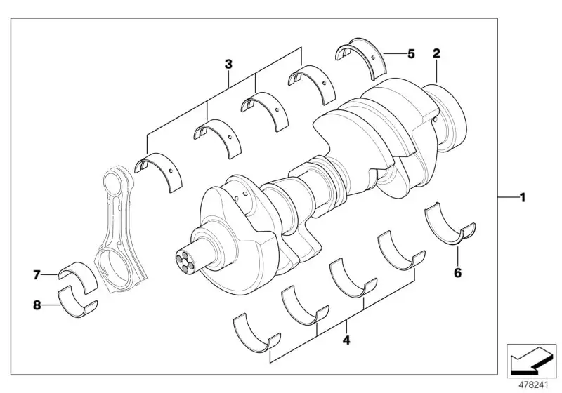 BMW Lagerschale blau E38 E65 11247792613