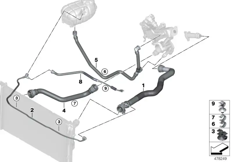 BMW Rohr Kühler-Ausgleichsbehälter F20 F21 F22 F23 F30 F31 F32 F3