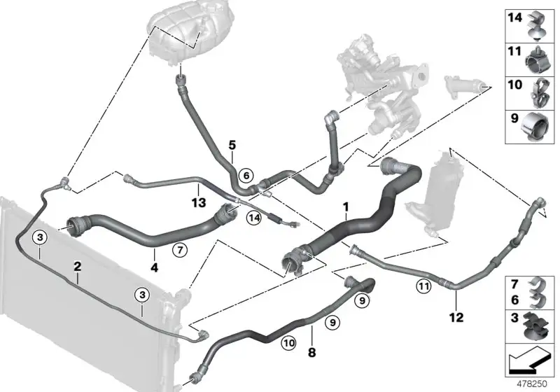 BMW Kühlmittelschlauch Kühlmittelkühler F20 F21 F22 F23 F30 F31 F
