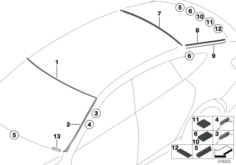 BMW Abdeckung Frontscheibe oben F34 51317285940 - 3er F34