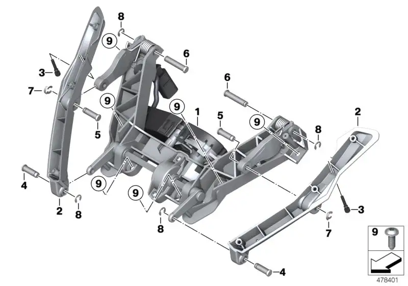 BMW Windschildhalter links K48 K61 46638557437 - K61, K48 / Bildp