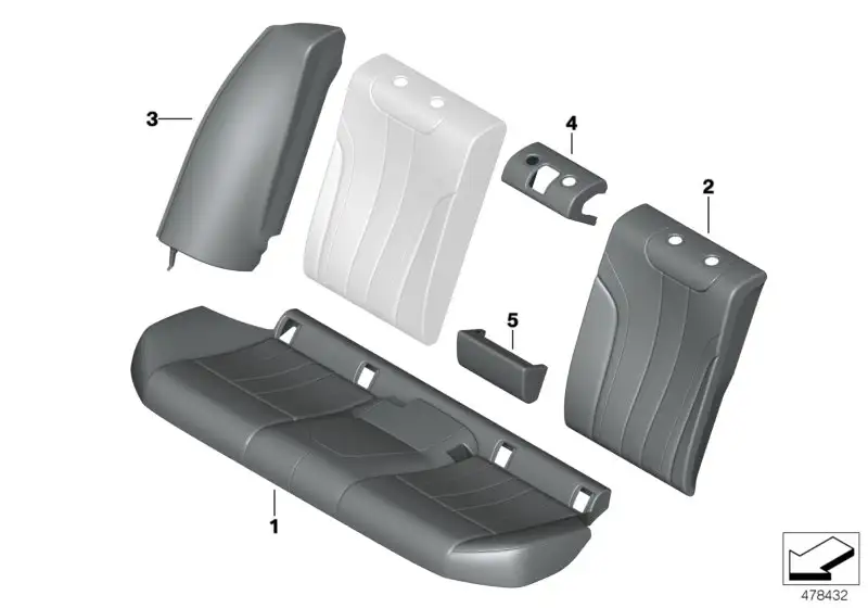 BMW Bezug Sitz Leder G30 52207453673