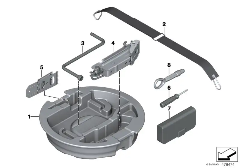 BMW Gelenkwagenheber Stahl F90 F91 F92 F93 G11 G12 G20 G30 G31 71