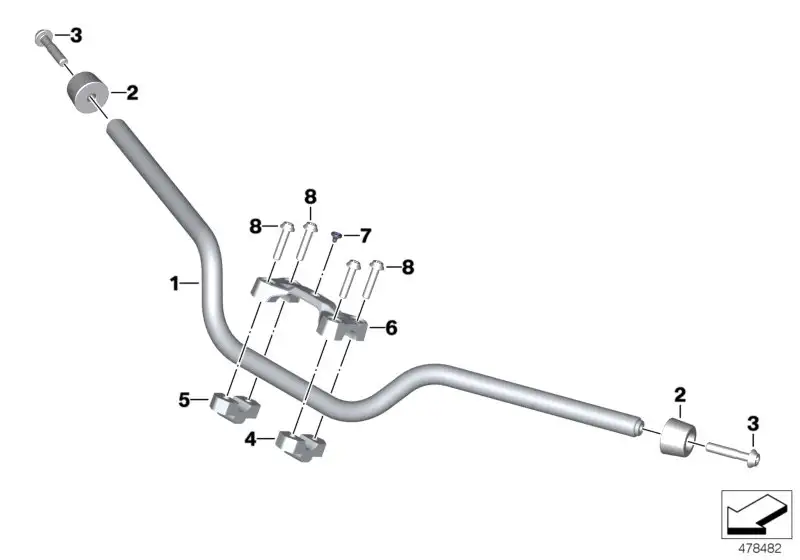 BMW Lenker silber K80 32718388947