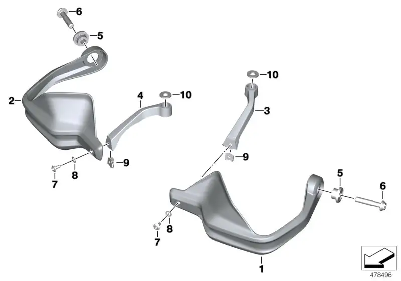 BMW Handschutz links K80 K81 K82 K84 32718563803 - Bildposition 0