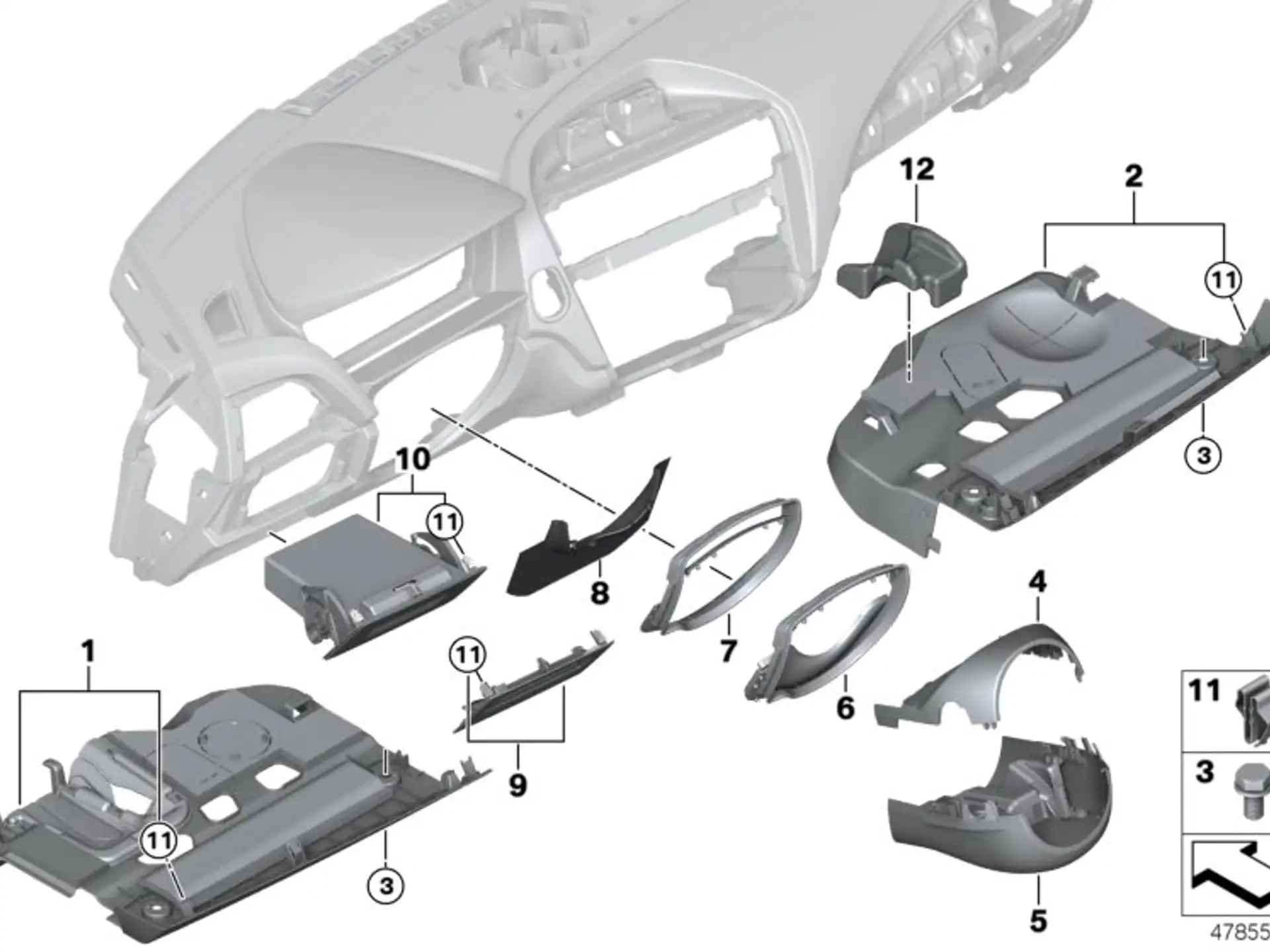 BMW Verkleidung Lenksäule unten F20 F21 F22 F23 F30 F31 F32 F33 F34 F36 F80 F82 F83 F87 F87N 61316823468