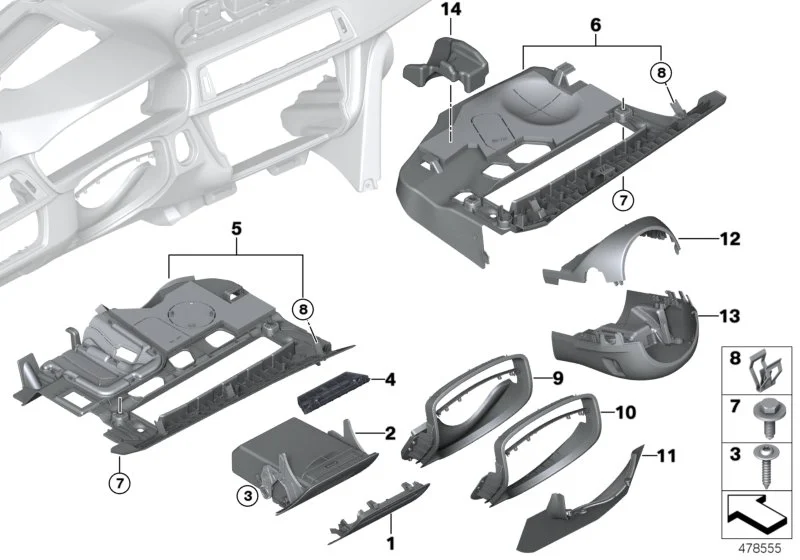 BMW Blende Fahrer-Assistenz-Systeme F30 F31 F32 F33 F34 F36 F80 51459239300
