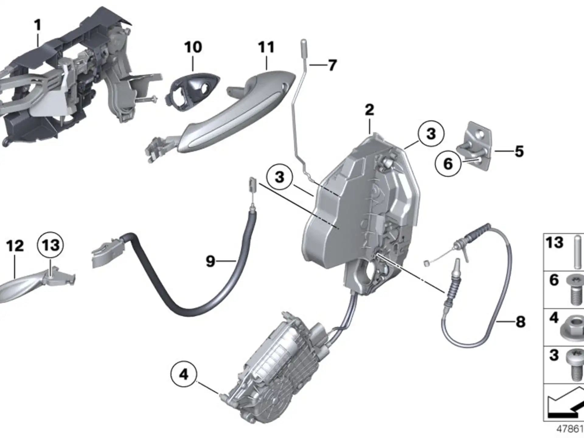 BMW Bowdenzug Türöffner vorne F10 F11 51217175652