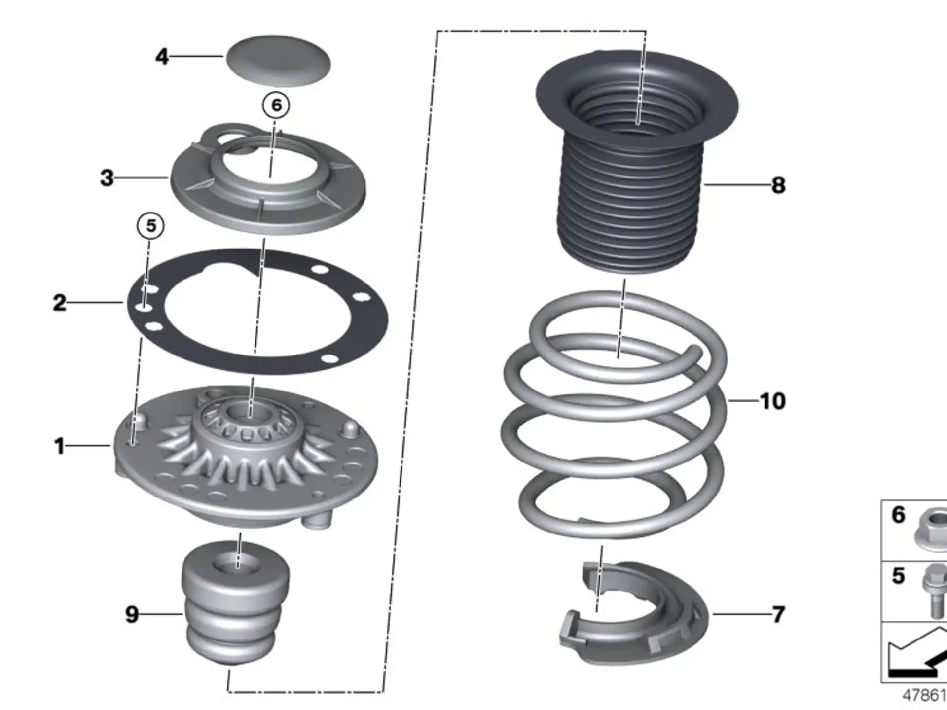 BMW Federunterlage oben F39 F20 F44 F45 F46 F48 F54 F60 31316860787